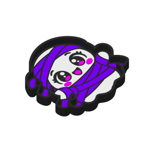 Purple and black mummy ghost trinket tray 3D model preview